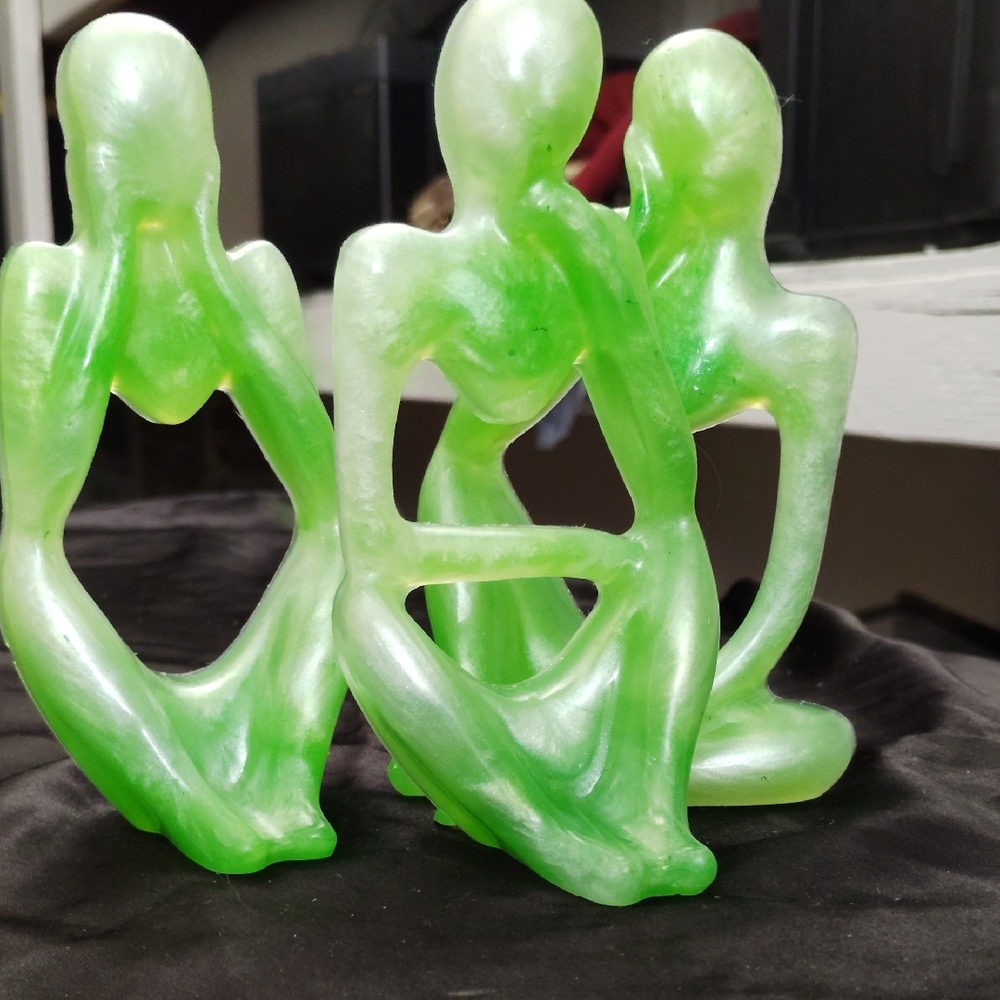 Green Abstract Figurine Set